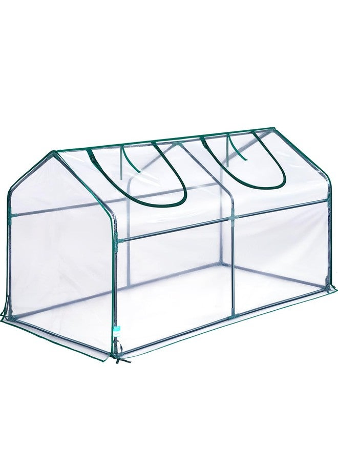 Quictent Mini Greenhouse, Portable Quick-Setup Small Tabletop Waterproof UV Protected PVC Cover Shelter for Outdoors/Indoors W/ Raised Base for Garden Plant Seed Starting, 71"x36"x36" Clear - Image 1
